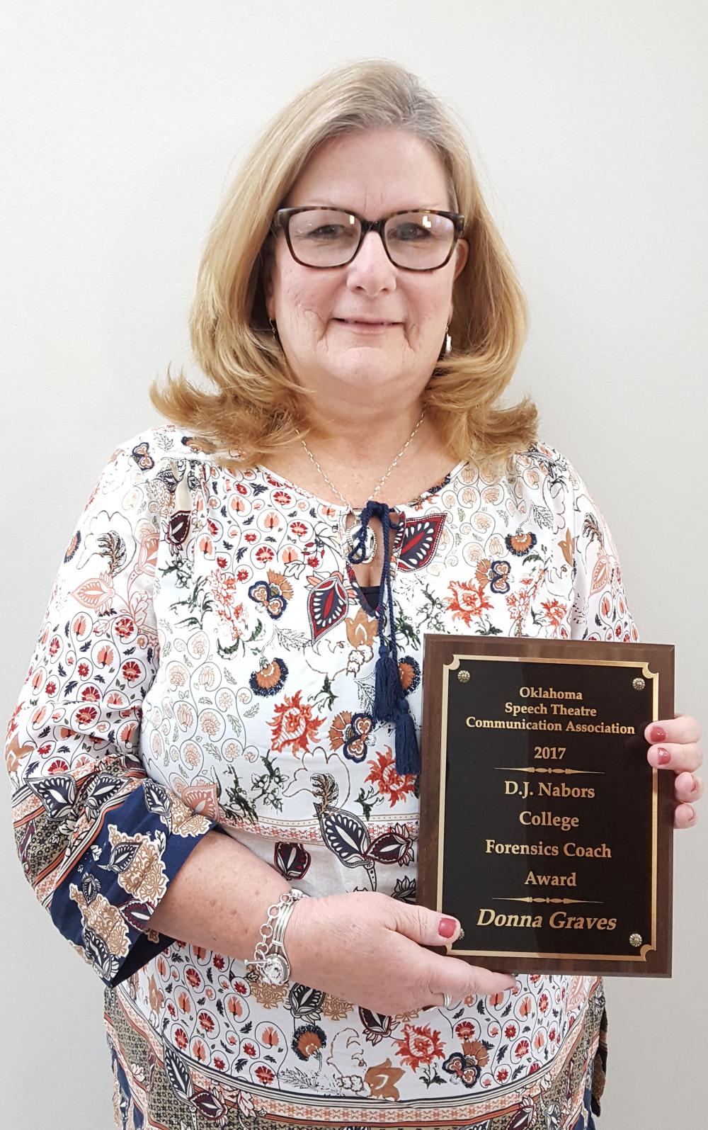 ECU Instructor Donna Graves Receives Ostca Award East Central University